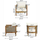 Outdoor Acacia Wood Club Chairs With Cushions