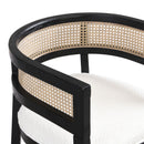 Contemporary Dining Chair Set With Rattan Backrest