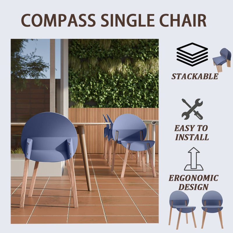 4 Piece Set Of Single Chairs With Long Table