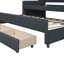 Upholstered Simple Design Daybed With Trundle And 3 Drawers
