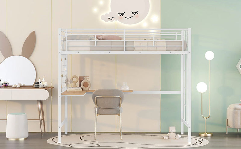 Bed With Desk And Grid