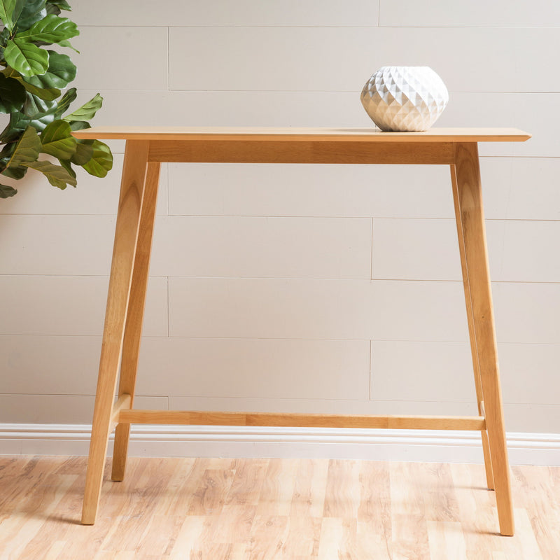 Bar Height Dining Table With Splayed Legs And Elongated Rectangular Top