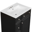 Transitional Style Bathroom Vanity Cabinet With Ceramic Sink