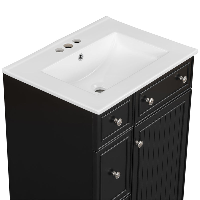 Bathroom Vanity Cabinet With Sink - Black