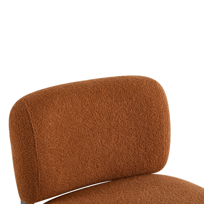 Modern Boucle Lounge Chair With Solid Wood Fram