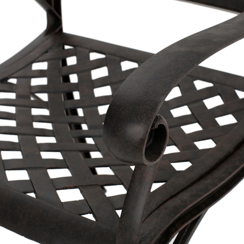 Patio Cast Aluminum Outdoor Dining Chairs (Set of 2) - Bronze