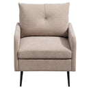 Contemporary Accent Chair With Metal Legs, Comfy Chenille Fabric Armchair