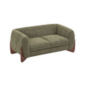 Contemporary Boucle Sherpa Sofa With Birch Wood Legs