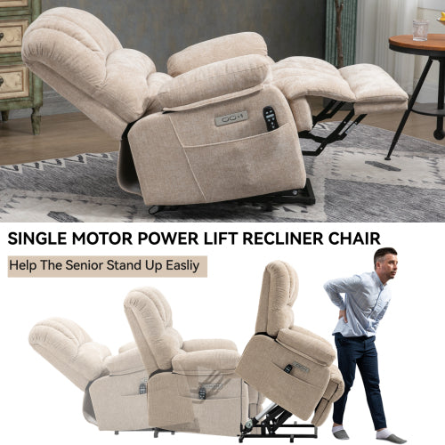 Power Assist Recliner with Massage and Heat