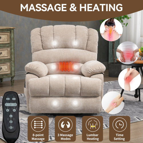 Power Assist Recliner with Massage and Heat