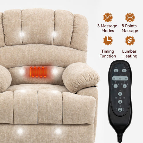 Power Assist Recliner with Massage and Heat