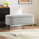 Upholstered Oval Storage Bench For Living Room