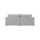 Modern Square Arm Sofa With Soft Fabric Upholstery, Deep Cushions