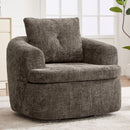Modern Swivel Barrel Chair With Dual-Layer Cushion