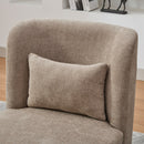 Wide Modern Chenille Cushioned Armless Metal Base 360° Swivel Chair With Pillow