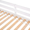 Twin Over Twin Bunk Beds with Bookcase Headboard, Solid Wood Bed Frame with Safety Rail and Ladder, Kids/Teens Bedroom, Guest Room Furniture, Can Be converted into 2 Beds, White