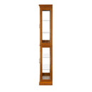 Curio Cabinet Lighted Curio Diapaly Cabinet With Adjustable Shelves And Mirrored Back Panel, Tempered Glass Doors (6 Tier), (E26 Light Bulb Not Included)