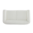 Contemporary Boucle Sherpa Sofa With Birch Wood Legs