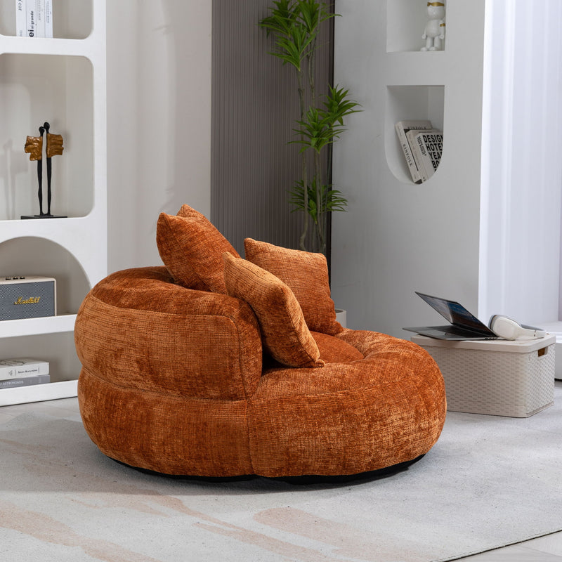 Lazy Sofa High Back Bean Bag Chair Couch With 3 Pillows