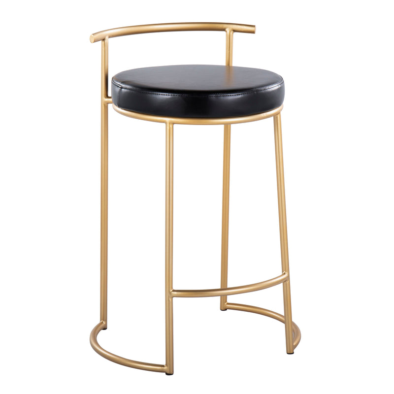 Fuji - Round Contemporary Fixed Height Counter Stool (Set of 2)