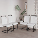 Modern Dining Chairs With High Back Upholstered Design Metal Legs