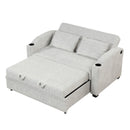 Pull Out Loveseat Sofa With Adjsutable Backrest, 2 Pillows, Cup Holders, USB Ports For Living Room