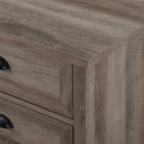 Transitional Farmhouse Framed 3 Drawer Nighstand With Cup Handles