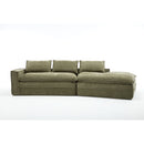 Modern Minimalist Modular Sectional Sofa With Deep Seats And Right Facing Chaise