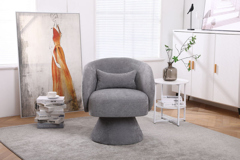 Swivel Accent Chair, Armchair Round Barrel Chair In Fabric For Living Room Bedroom