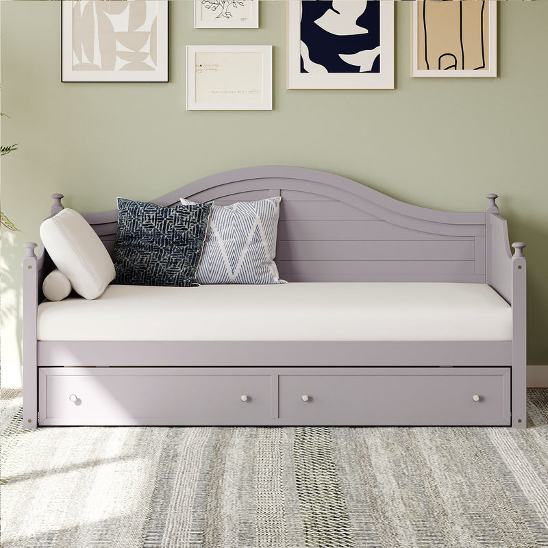 Daybed With 2 Storage Drawers, Sofa Bed With Handrail For Living Room Bedroom