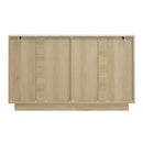 Fluted 6 Drawers Dresser, Double Dresser Chest Of Drawers, Modern Chest Of Drawers With LED, Drawer Organizer For Bedroom, Living Room, Hallway - Natural