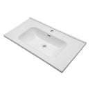 Rectangular Single Vanity Top With 1 Faucet Hole And Overflow, 35" X 20", Sink Only - White