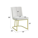 Zazie - Side Chair (Set of 2) - White Velvet & Gold