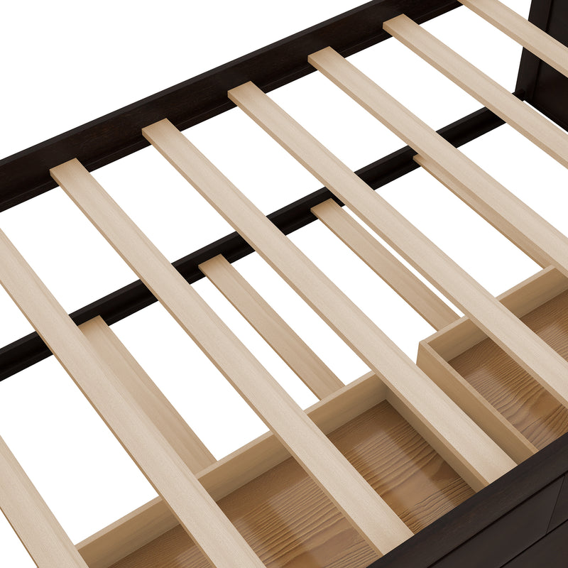 Multi-Functional Daybed with Drawers and Trundle, Espresso