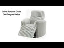 Emee - Glider Recliner With Swivel - Gray Corduroy