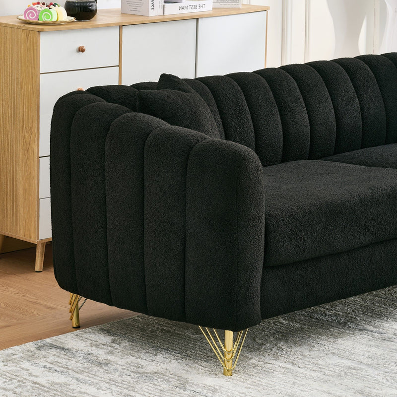 Tufted Oversized Sofa For Living Spaces - Black