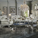 Dresden Loveseat - PU & Bone White Finish - Atlantic Fine Furniture Inc