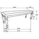 Bridget - Fabric Upholstered Dining Bench - Stone And Charcoal