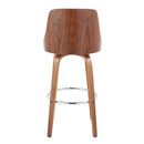 Gianna - Mid Century Modern Fixed Height Barstool With Swivel With Round Footrest (Set of 2)