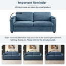 Corduroy Sleeper Sofa Loveseat Sofa With Full Size Mattress, 2 USB Ports, 2 Cup Holders, 2 Side Pockets And Phone Holder
