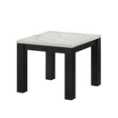 Modern 3 Piece Living Room Table Set With Faux Marble Top Wooden - Black / White