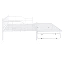 Full Size Metal Daybed with Twin Size Adjustable Trundle, Portable Folding Trundle, White(OLC SKU:MF293730AAK)