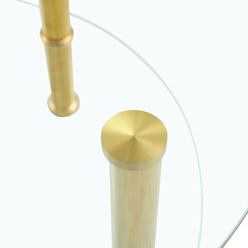 Contemporary Minimalist Double Layer Tempered Glass Coffee Table