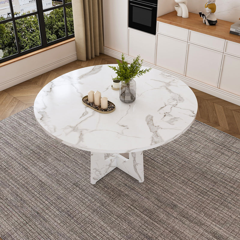 Round Dining Table For 4 - White