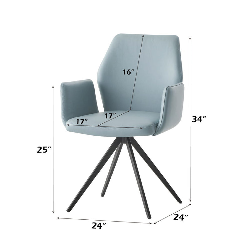 Segismunda - Side Chair With Swivel - Light Blue & Black