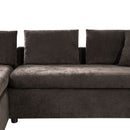Modern L Shaped Sectional Sofa With Chenille Upholstery And Wooden Storage