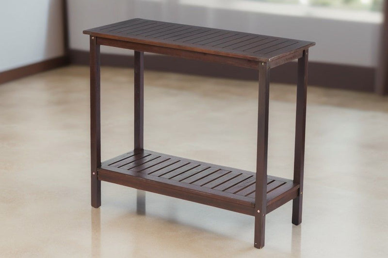 Workstation For Garden Balcony Garage, Acacia Console Potting Table