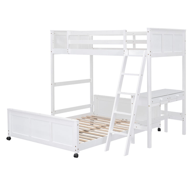 Full Over Full Bunk Bed With Desk
