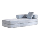 Convertible Floor Sofa Bed With Pillow Back Support Armrest