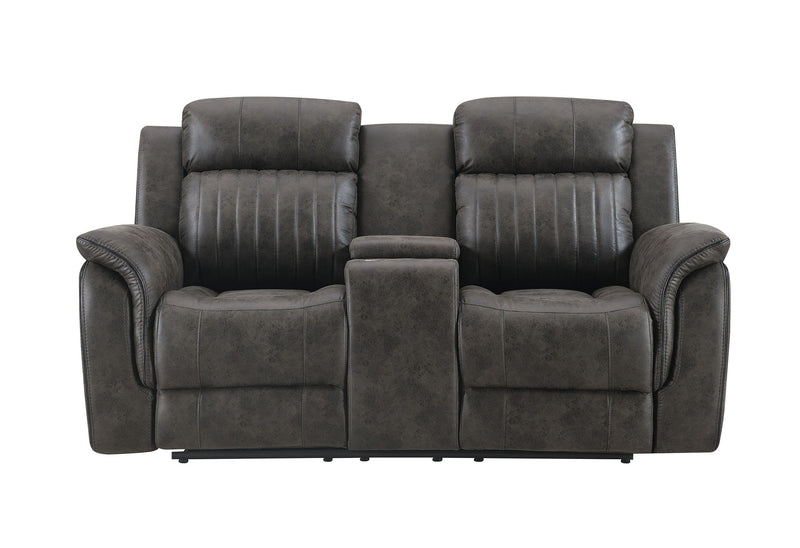 Steban - Console Reclining Loveseat - Gray